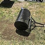 Walensee 44 Inch Compost Spreader Peat Moss Spreader with Side-Latch Design, Upgraded Large-Capacity Metal Mesh Roller for Lawn and Garden Care, Durable Manure Spreader for Seeding and Fertilizing