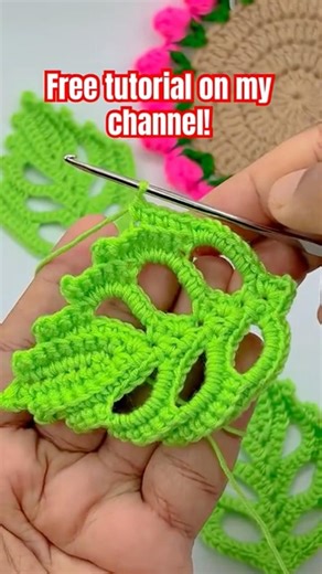 TUTORIAL HERE! 👆 Easy Crochet Leaf Pattern | Step-by-Step Tutorial for Beginners