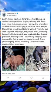 The Unexpected Friendship Between a Rhino and a Zebra#wildlife #animalfriendship