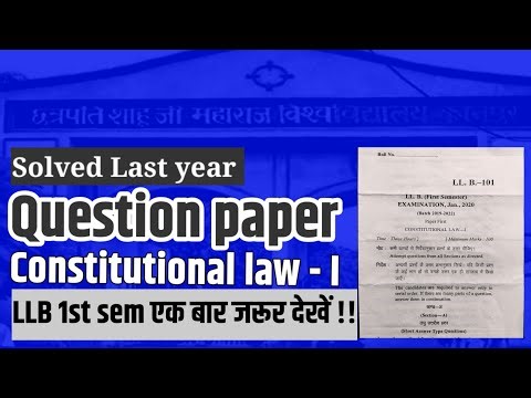 constitutional law || Last year Question paper || LLB 1st semester #kanoon_wala