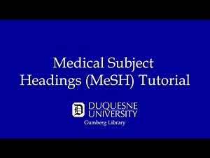 MeSH Tutorial