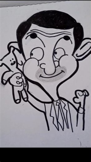Mr Bean drawing.#art #drawing #howtodraw #cartoon #short #youtubeshorts #funny #trending #mrbean #yt