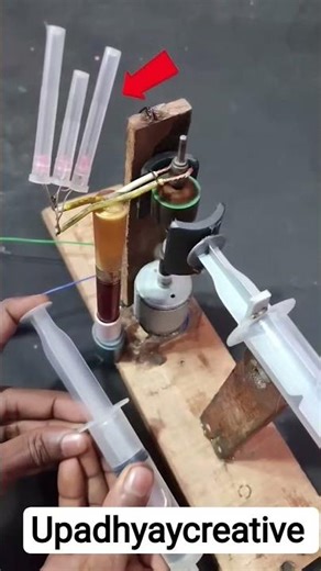 🔥Amezing DC Motor Electricity Generation Using Magnet & Syringe Method #shorts#youtubeshorts#dcmotor