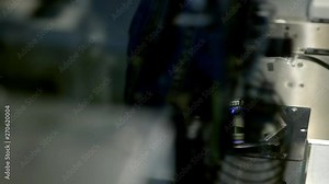 Automated Circut Board machine Produces Printed digital electronic board. Robotic production of printed Circut Board. Producing Printed Circut Board. Electronics contract manufacturing. Stock Video