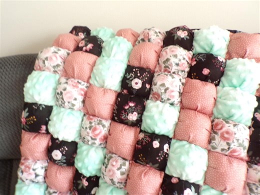 Baby Puff Quilt, Plush Cozy Blanket/ Play Mat - Etsy