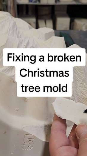 Watch me fix a broken Christmas tree mold! www.artroomusa.com #theartroomsedaliamo #mysterymolds #mysterymold #ceramics #ceramicstudio #slipcast #ceramicshop #smallbusiness #sedaliamo #Christmas | The Depressed Ceramicist