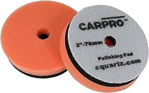 CARPRO Orange Polishing Pad - Car Polishing Pads for Buffing, Cutting, & Polishing, Foam Polishing Pad for Paint Correction - Hook and Loop Car Buffer Pads w/Tapered Edge - 3" (1 Pad)