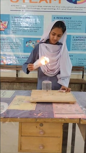 Secret Flame Trick! Paper Lights Up from Hidden Heat on Beaker Base 🔥 #Science #STEAM Experiment
