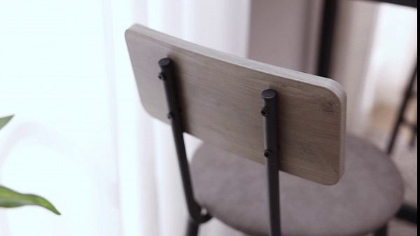 Penifun 5-Piece Round Bar, Pub High Top Rectangular Table and Chairs Set for Apartment,Breakfast Nook or Small Space,Upholstered Backrest,Counter Stools with PU Upholstery,Grey