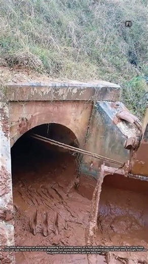 Cleaning the fish pond drainage system