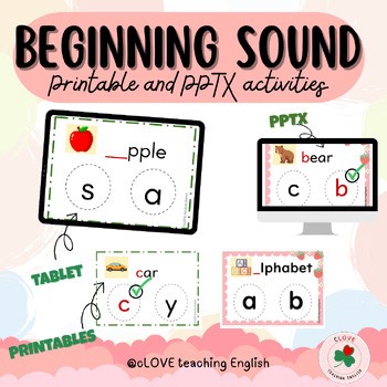 Beginning Sounds PowerPoint   Printables | Cute & Simple Versions