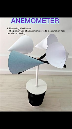 How to Make a Simple Anemometer with Paper and Straws | Easy DIY Anemometer |School Project #shorts