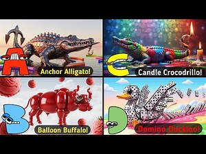 “Brainrot Alphabet Song 🍝 A to Z Funny Animal Madness | Spaghetti Party Alphabet”