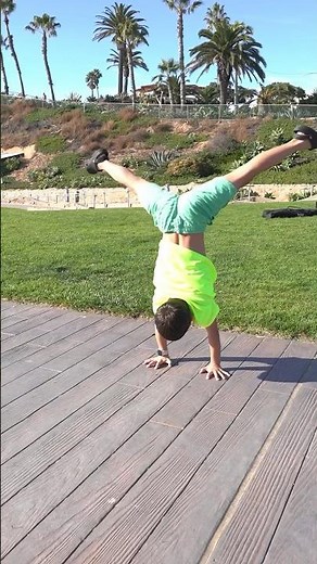 BEAT me in a HANDSTAND contest, WIN $100 **Elite 7-YO GYMNAST** #challenge #handstand #gymnastics