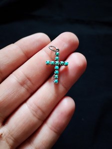 Handmade Turquoise Cross Pendant Necklace: 925 Sterling Silver Boho Jewelry - Etsy