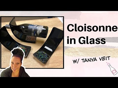 Cloisonne in Glass • Floating Wine Bottle Holder Fused Glass Video Tutorial w/ Tanya Veit
