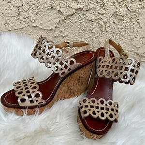 Tory Burch Nori laser cut wedge sandals