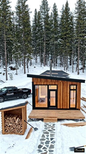 Building a Cabin in the Woods with One Shipping Container (Winter Build)