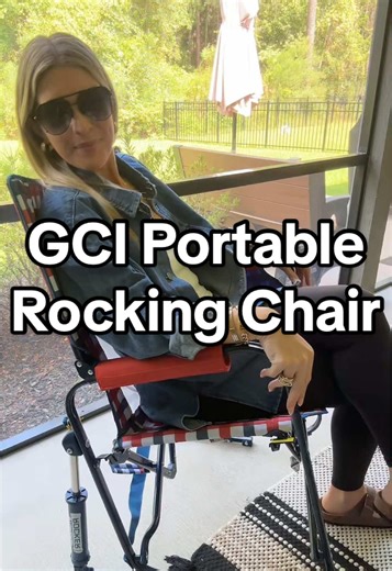 I LOVE this GCI portable rocking chair! @QVC, Inc #QVC #RockingChair #CampingChair #PortableChair ##TikTokShopCreatorPicks