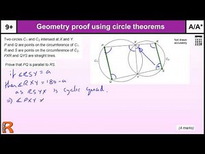 Geometry proof circle theorems, GCSE Maths revision Exam paper practice