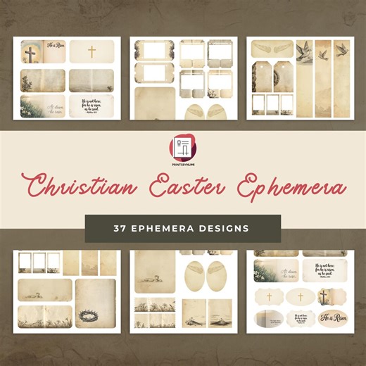 Christian Easter Ephemera, Journal Labels, Vintage Easter Tags - Etsy