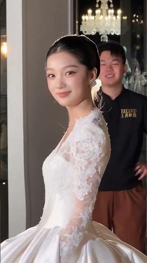 Pure Elegance: Stepping into Forever in the Breathtaking Satin Gown ✨ #weddingday #344