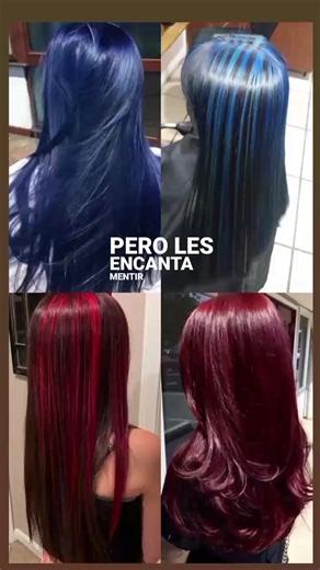 Cambio de color de cabello: rojo y azul