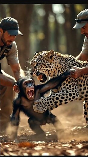 Unbelievable Rescue! Baby Chimpanzee Saved From Tiger 🐯🐒#AnimalRescue #Shorts #Wildlife