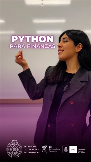 Secretaría Extensión FCE UNC on Instagram: "¿Querés resolver problemas financieros con Python? 📊💻 ⭐ Comenzá a programar en Python, optimizá procesos y tomá mejores decisiones con datos. 📈 Durante el curso, vas a aprender a plantear problema y traducirlos a un algoritmo; transformar algoritmos en códigos ejecutables; comprender códigos de Python existentes en la bibliografía y crear nuevos códigos. 📆 Inicia el 7 de Octubre 🕒 Martes de 18:30 a 20:30 hs 