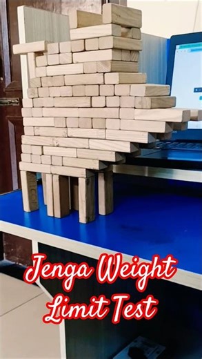 Crossing the Jenga Arch – Weight Limit Challenge! 😱 #shorts #jenga #woodenblocks #arch
