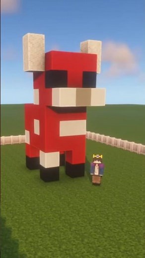 CUTEST Mooshroom Statue Build In Minecraft 🐄🍄 #shorts