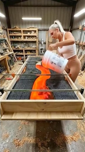 ​Building an Epic Lava Table! 🔥 Burnt Wood & Epoxy Resin Art