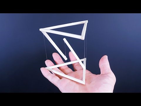 【DIY】A floating object?【How to make a simple tensegrity structure】