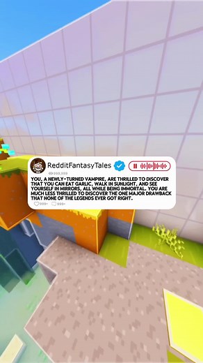 u/Evelsente You, a newly-turned vampire, are thrilled to discover that you CAN eat garlic, walk in sunlight, and see yourself in mirrors, all while being immortal. You are much less thrilled to discover the one major drawback that none of the legends ever got right. #redditstories #redditreadings #writingprompts #shortstory #fiction