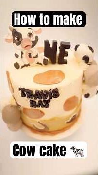 How I Made This Cute Cow Cake Step by Step!
