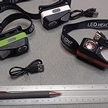 Hilngav 6 Pack Rechargeable Headlamp Flashlight, LED Head Lamp with White Red Light, Super Bright USB-C Headlight Motion Sensor Head Lamp for Adults 11 Mode Outdoor Camping Running Hiking Fishing