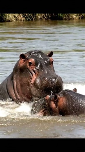 Hippopotamus Defends Its River Territory | Fierce Animal Moment
