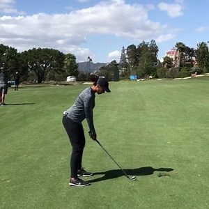 Cheyenne Woods - Practice round for @LPGA LA Open ... 9th hole at Wilshire CC, 8 iron 160yards (downwind). @lpga_la | Women's Golf