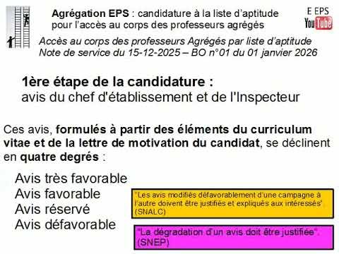 Liste d'Aptitude à l'Agrégation en EPS : y accéder