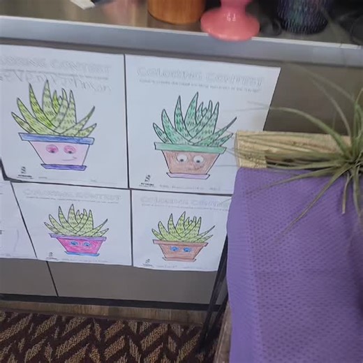 Artwork is on display and coloring sheets are due tomorrow! 華 #petricorehouseplants #succulent #coloringcontest | Petricore Houseplants | Facebook