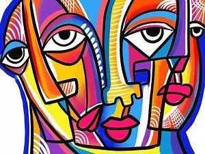 How to draw Simple and easy Modern Art for Beginners / Cubism art drawing challenge