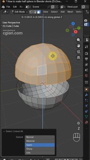 How to make half sphere in Blender shorts #3d #blender