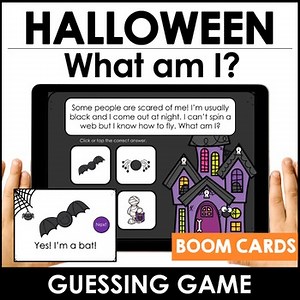 Halloween Vocabulary Guessing Game: Boom Cards - Digital Task Cards
