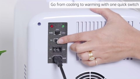 Cooluli 15L Mini Fridge for Bedroom, Car, Office Desk & College Dorm - 12V Portable Cooler & Warmer for Food, Drinks, Skincare - AC/DC Small Refrigerator with Glass Front, White