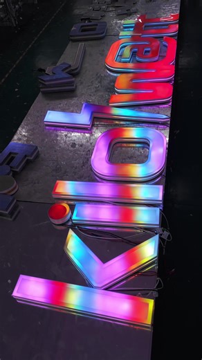 Colorful running lights.you must haven't see before. #ledsign #led #signboard #signs #fyp