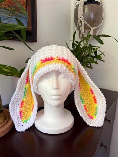 White Bunny Hat With Ears - Etsy