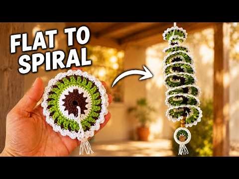 Easy Crochet Wind Spinner | Watch It Turn Into a Spiral!