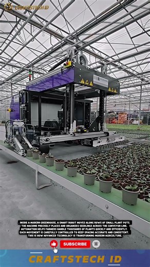 Automated Planting Robot in Greenhouse | Smart Farming Technology #machine #farmer
