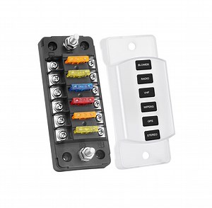 [Hot Item] 6 Way Fuse Block Blade Fuse Box with Negative Bus 6 Circuit Fuse Holder Fuse Block W/Negative Bus for 12V/24V Car Boat Marine