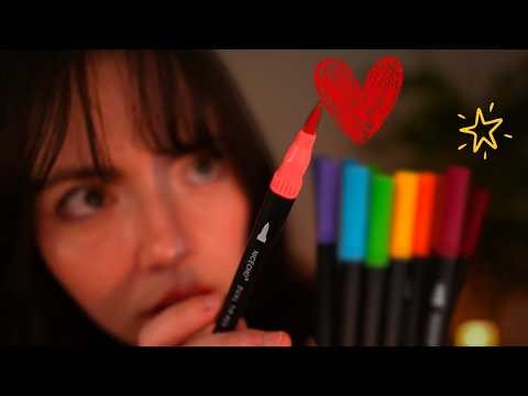 ASMR Coloring In Your Vision & Drawing on Your Face ❤️⭐🌸🎨